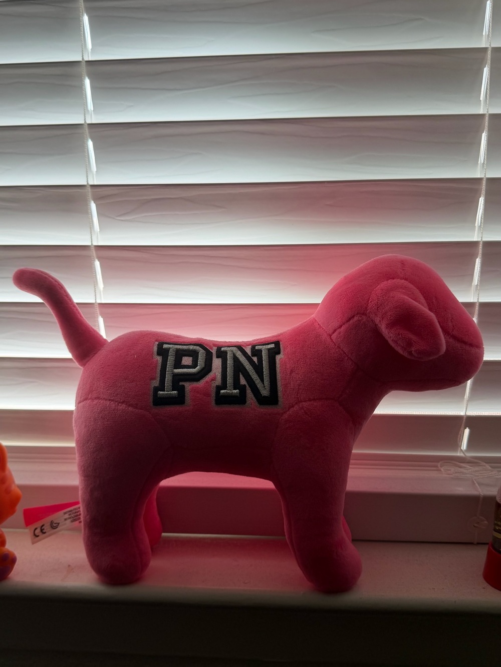 PINK Victoria's Secret Pink Plush Dog with PN Logo